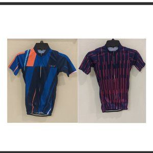 Two (2) colorful printed cycling jerseys NWT
